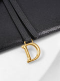 Christian Dior Saddle Pouch Black Leather
