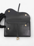 Christian Dior Saddle Pouch Black Leather
