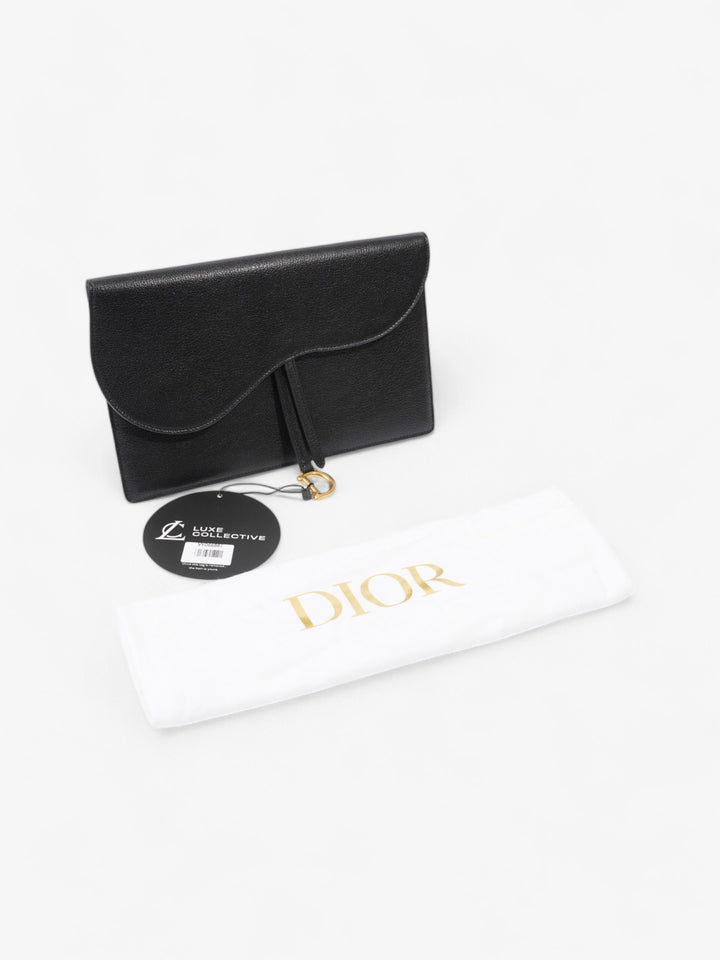 Christian Dior Saddle Pouch Black Leather