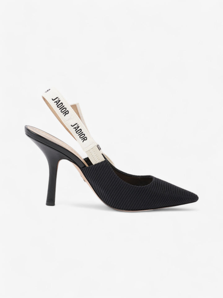 Christian Dior J'ADior Slingback Pump 100 Black / White Fabric EU 38.5 UK 5.5