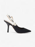 Christian Dior J'ADior Slingback Pump 100 Black / White Fabric EU 38.5 UK 5.5