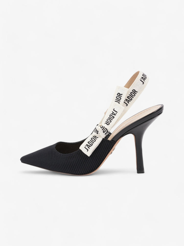 Christian Dior J'ADior Slingback Pump 100 Black / White Fabric EU 38.5 UK 5.5