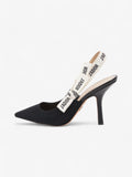 Christian Dior J'ADior Slingback Pump 100 Black / White Fabric EU 38.5 UK 5.5