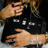 Vintage Hermes Birkin 25 Black Salvator Lizard With Jacob & Co. White Gold & Diamond Hardware - 2009, Square M