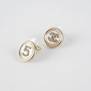Chanel Earrings Round N5 Diamond Gold