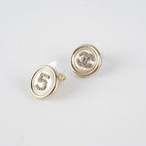 Chanel Earrings Round N5 Diamond Gold