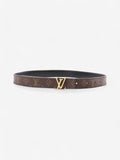 Louis Vuitton LV Initiales Reversible Belt Monogram / Black / Gold Coated Canvas 65cm / 26"