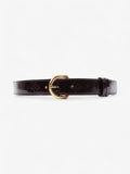 Louis Vuitton Single Buckle Belt Burgundy Patent Leather 80cm 32"