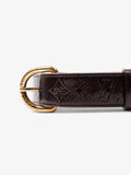 Louis Vuitton Single Buckle Belt Burgundy Patent Leather 80cm 32"
