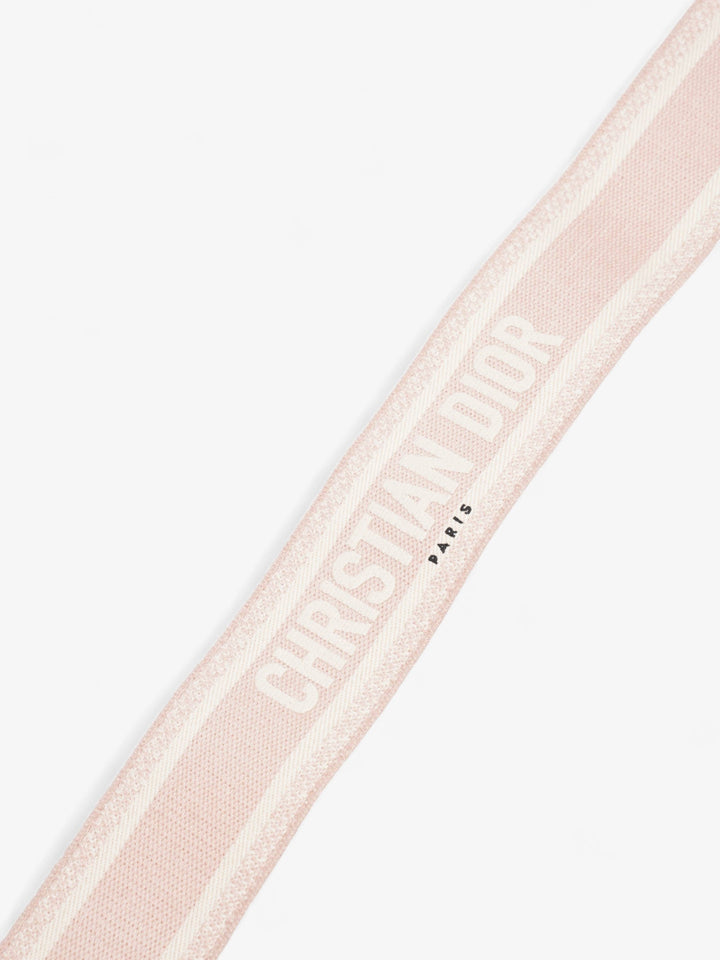 Christian Dior Embroidered Strap Beige / Rose Canvas