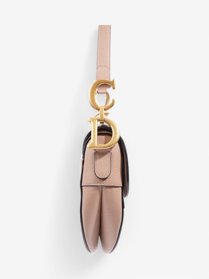Christian Dior Saddle Bag Rose Beige  Calfskin Leather