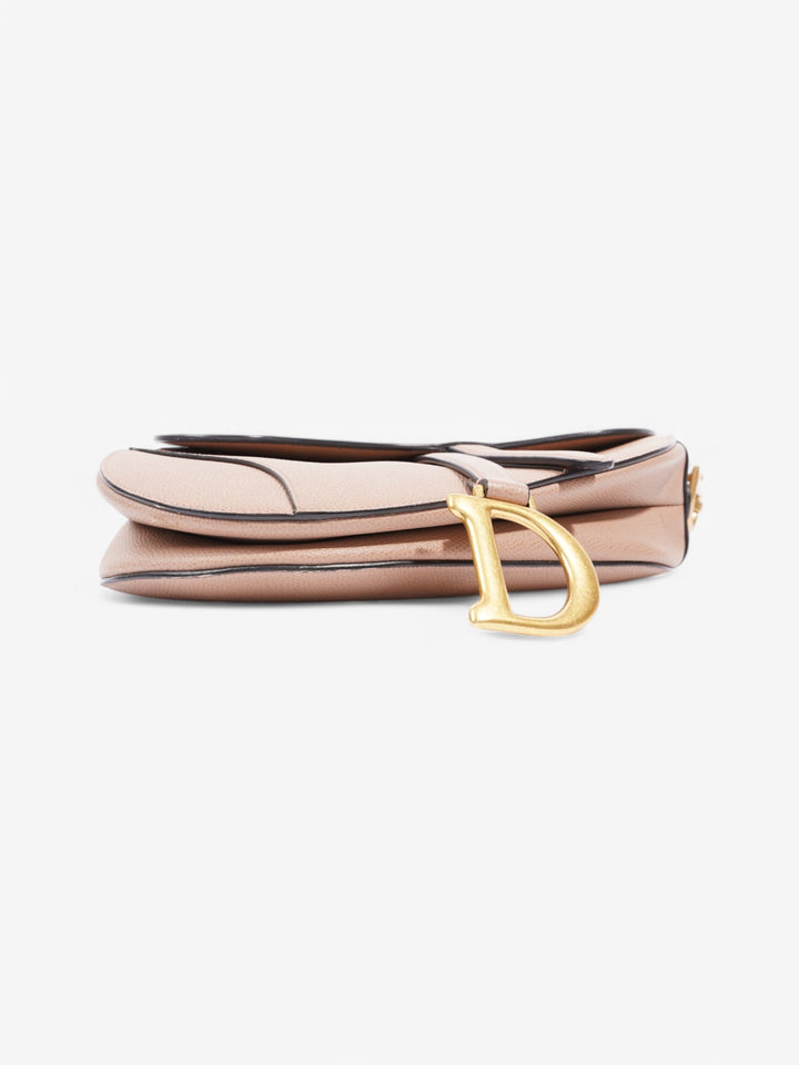 Christian Dior Saddle Bag Rose Beige  Calfskin Leather