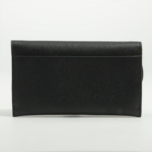 Christian Dior Saddle Leather Chain Wallet Black