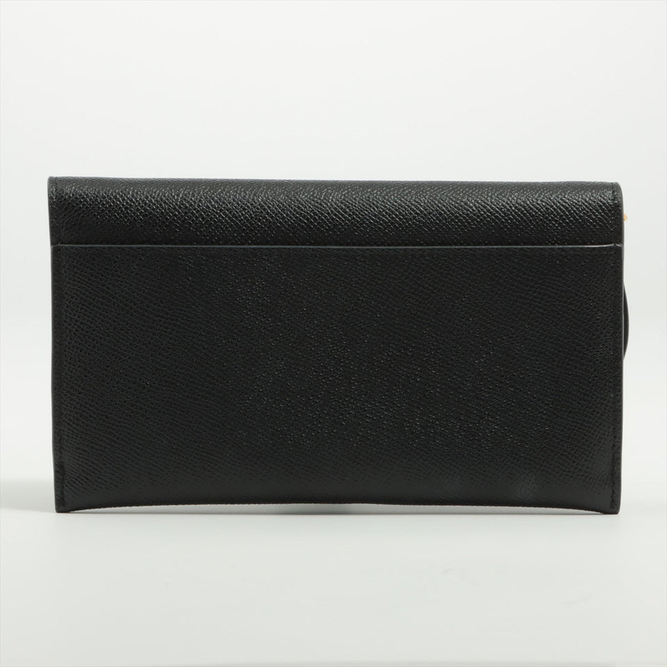 Christian Dior Saddle Leather Chain Wallet Black