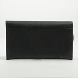 Christian Dior Saddle Leather Chain Wallet Black