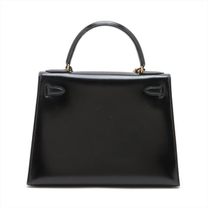 Hermes Kelly 28 Box Calf Black - N Circle Stamp