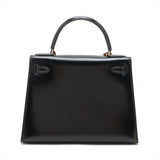 Hermes Kelly 28 Box Calf Black - N Circle Stamp