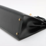 Hermes Kelly 28 Box Calf Black - N Circle Stamp