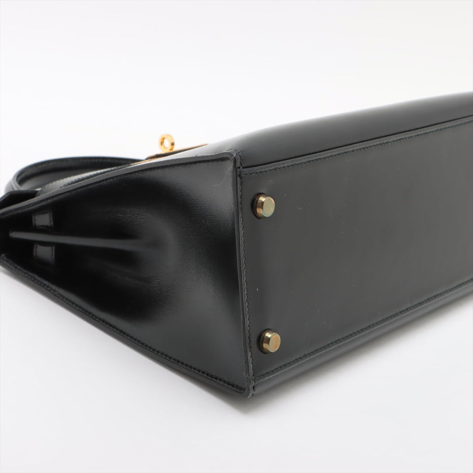 Hermes Kelly 28 Box Calf Black - N Circle Stamp