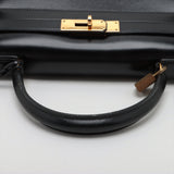 Hermes Kelly 28 Box Calf Black - N Circle Stamp