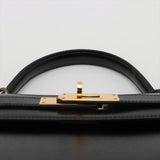 Hermes Kelly 28 Box Calf Black - N Circle Stamp