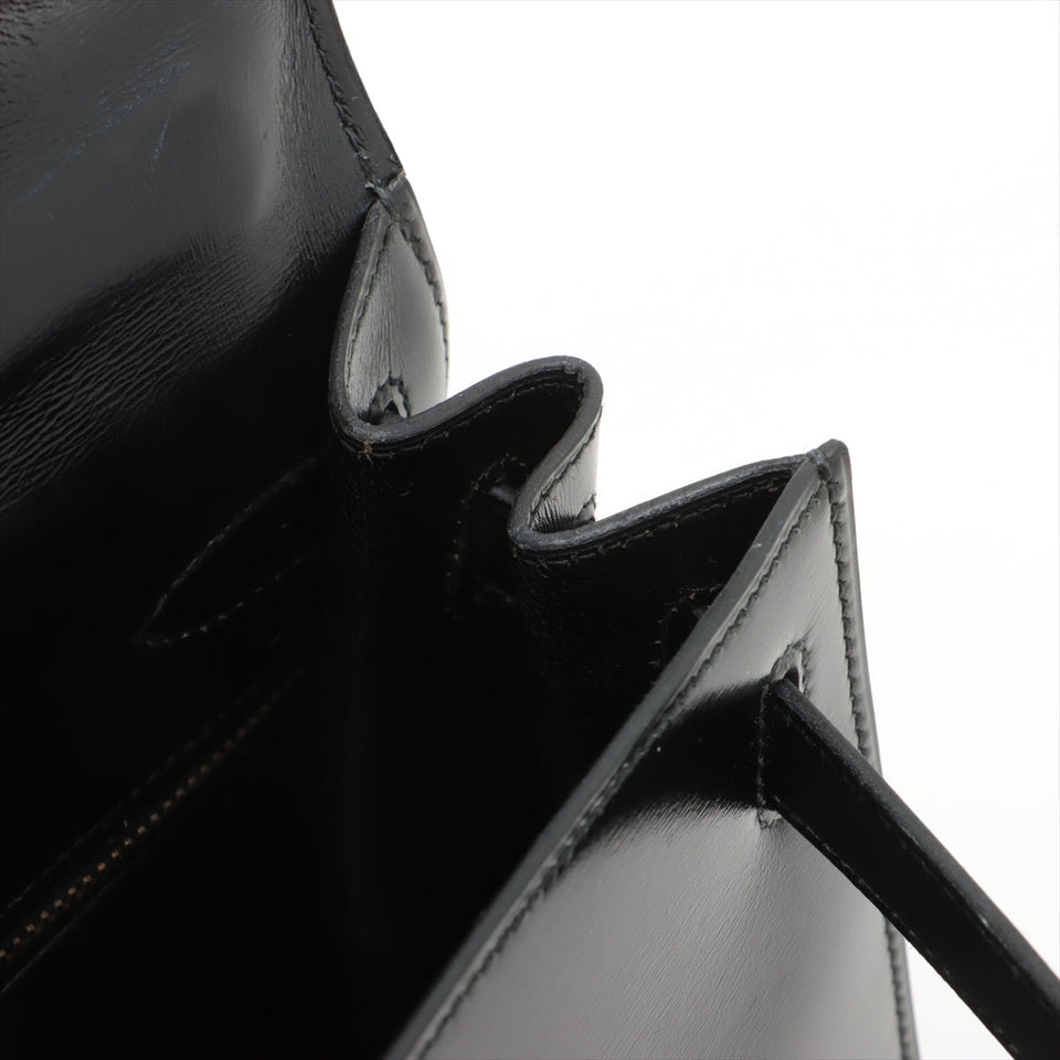 Hermes Kelly 28 Box Calf Black - N Circle Stamp