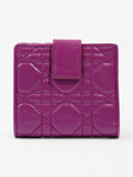 Christian Dior Cannage Lady Dior Lotus Compact Wallet Purple Lambskin Leather