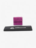 Christian Dior Cannage Lady Dior Lotus Compact Wallet Purple Lambskin Leather