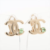 Chanel Coco Logo Green Gemstone Clip On Earrings Costume Jewellery