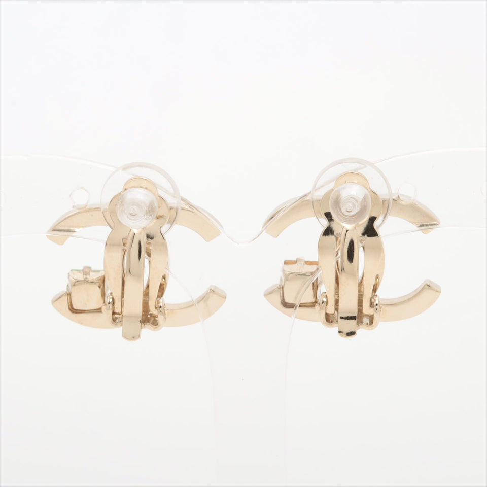 Chanel Coco Logo Green Gemstone Clip On Earrings Costume Jewellery