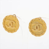 Chanel Coco Logo Gold Clip On Earrings Costume Jewellery