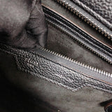 Drummed Leather Mini Luggage Bag Black