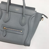 Drummed Calfskin Nano Luggage Kohl