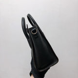 Drummed Leather Nano Luggage Tote Black