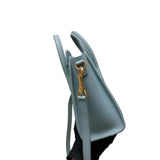 Nano Luggage Grained Leather Tote Light Blue