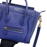 Leather Nano Luggage Tote Blue