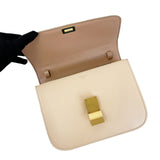 Medium Classic Box Calfskin Liégé Beige GHW
