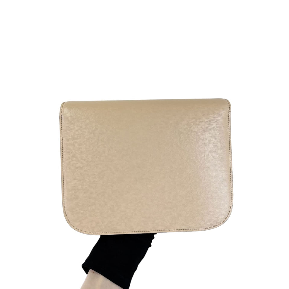 Medium Classic Box Calfskin Liégé Beige GHW
