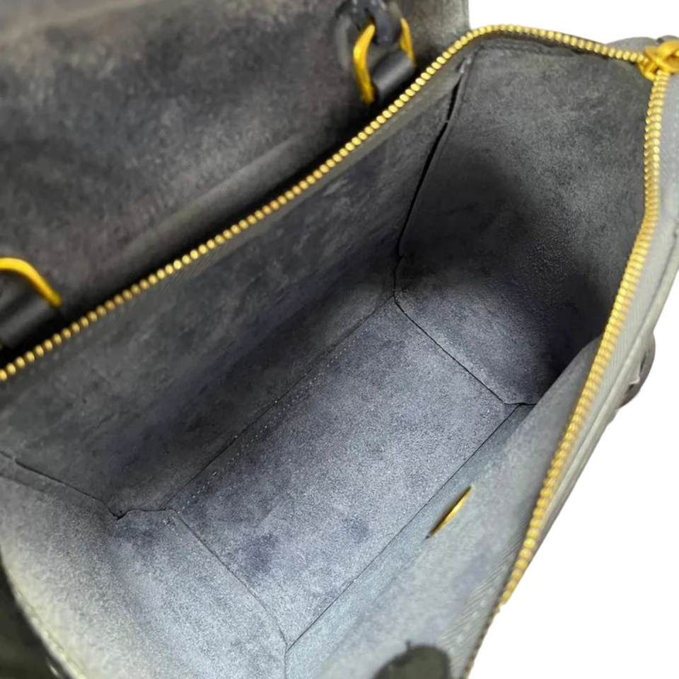 Nano Belt Bag Grained Leather Blue GHW