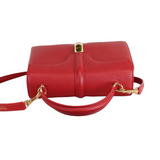 Grained Calfskin Small 16 Top Handle Red GHW