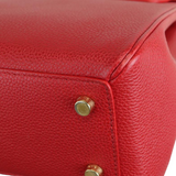Grained Calfskin Small 16 Top Handle Red GHW