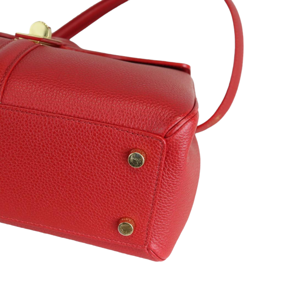 Grained Calfskin Small 16 Top Handle Red GHW