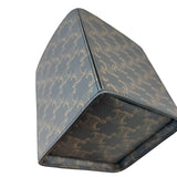 Strap Box Top Handle Bag Triomphe Coated Canvas Brown GHW
