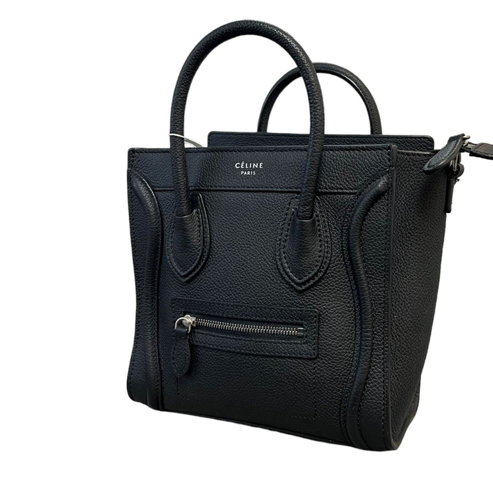Nano Luggage Drummed Calfskin Black SHW