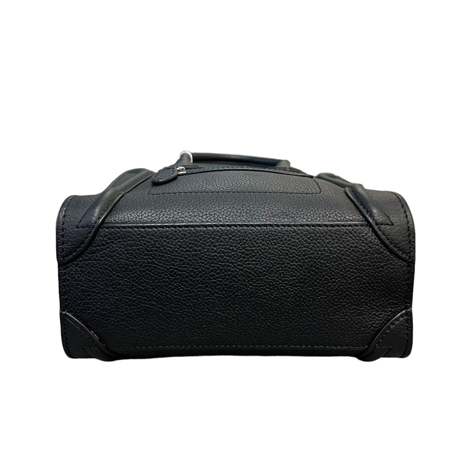 Nano Luggage Drummed Calfskin Black SHW