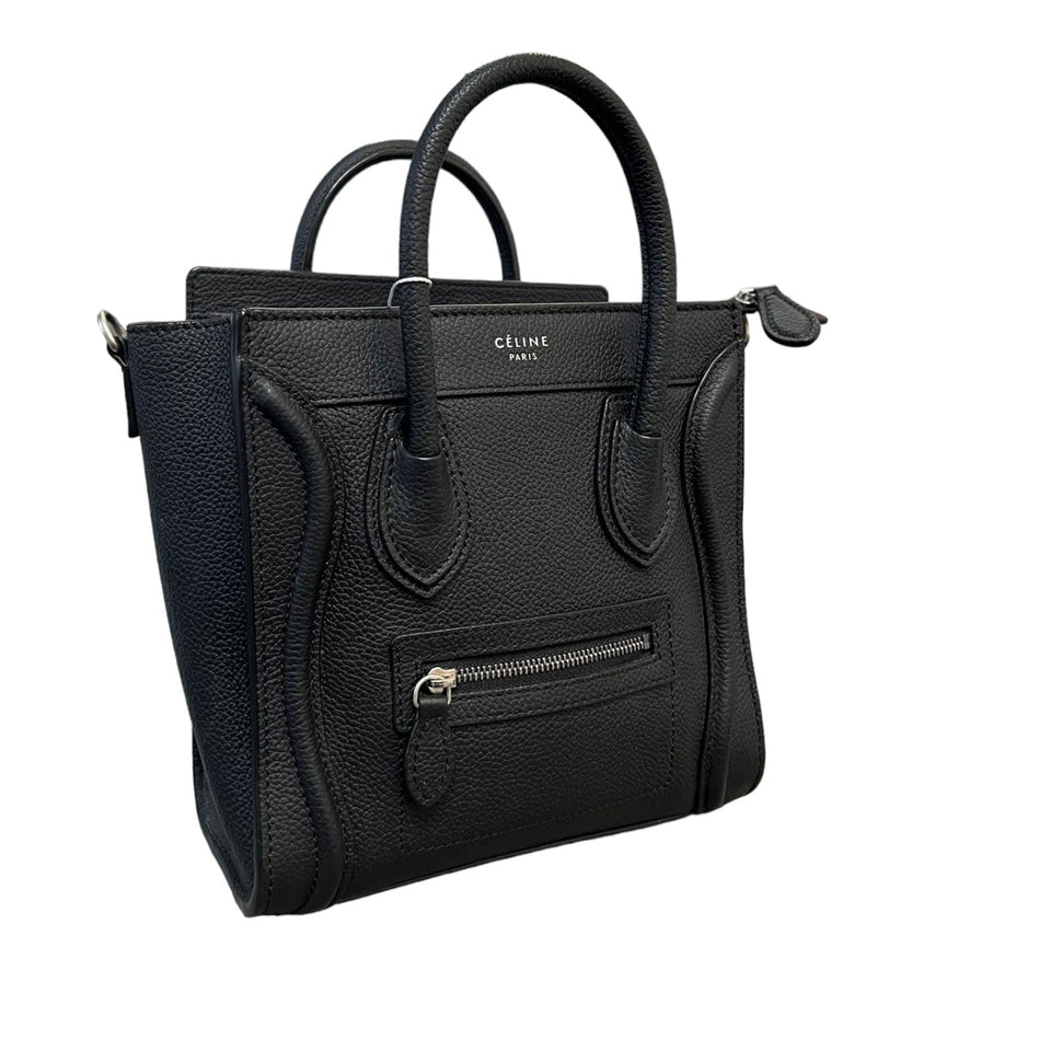 Nano Luggage Drummed Calfskin Black SHW