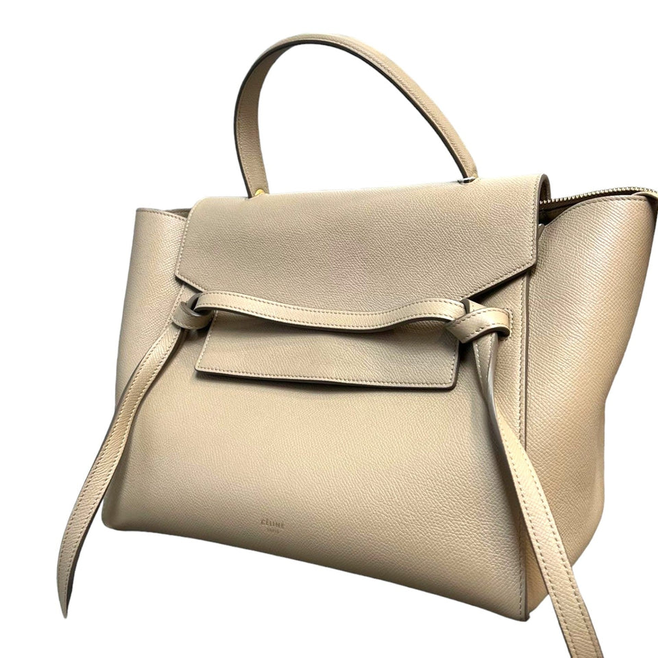 Belt Bag Mini Grained Calfskin Light Taupe GHW