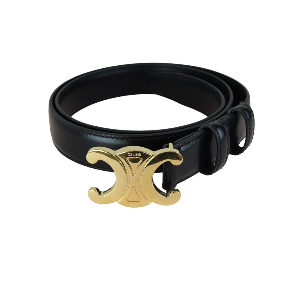 Macadam Buckle Belt Leather Black Size 80 GHW