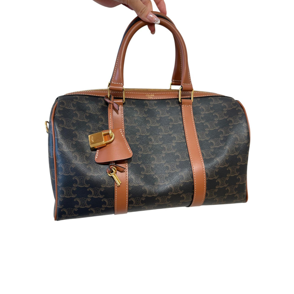 Boston Triomphe Canvas Calfskin Tan GHW