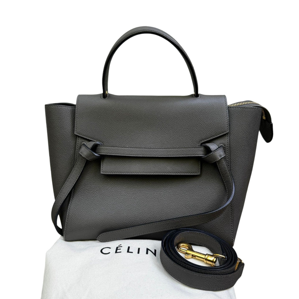 Micro Belt Grained Calfskin Grey GHW